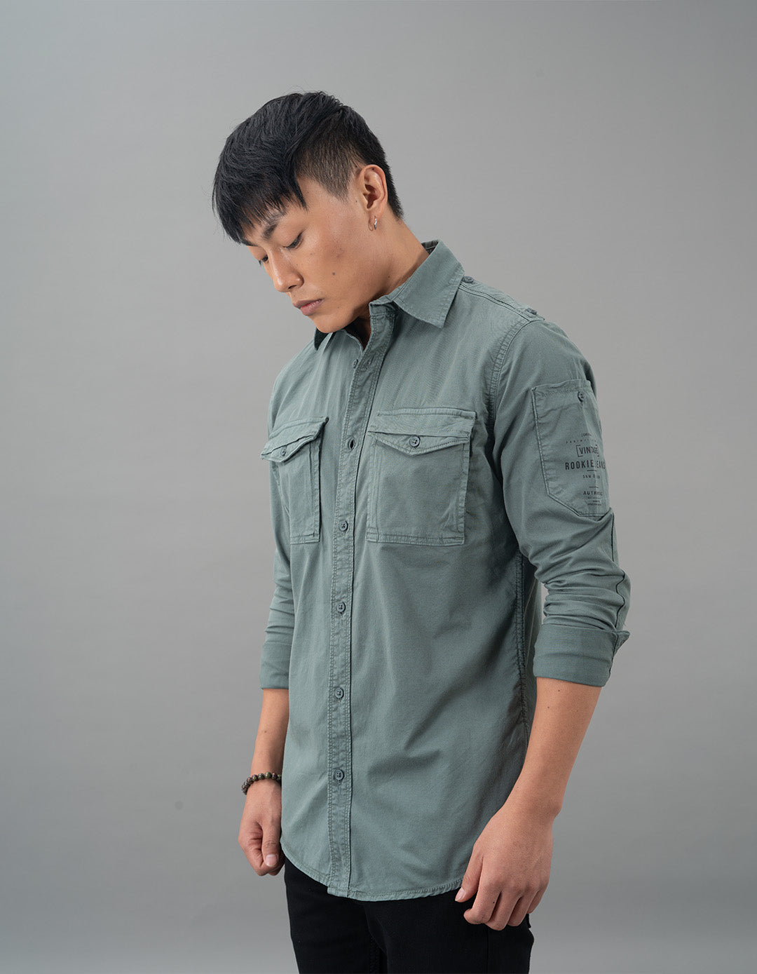 Petrol Green Full Sleeves Solid Shirt