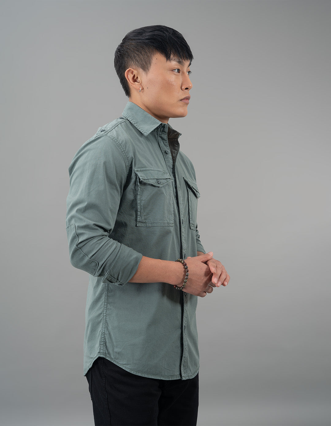 Petrol Green Full Sleeves Solid Shirt