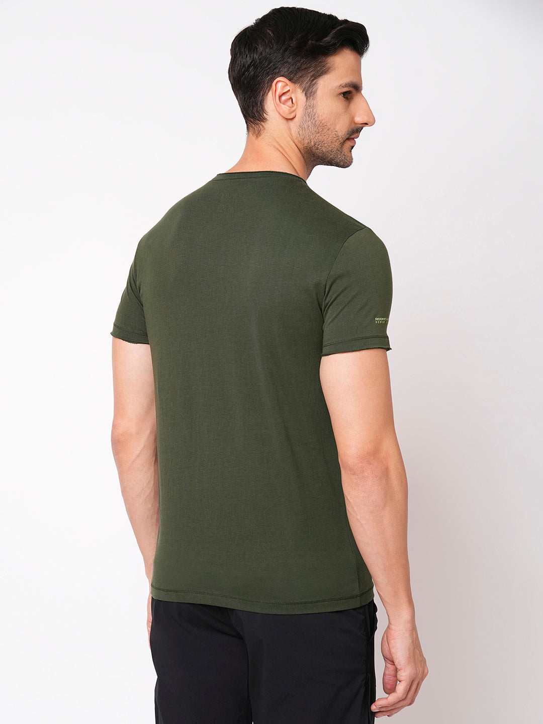 Military Green Half Sleeve Round Neck Tee (R Neck H/Slv Slim)