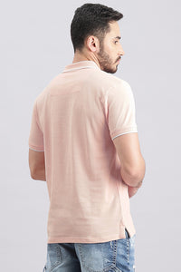 Baby Pink Half Sleeve Pique Polo Tee (Polo Neck H/Slv Slim)
