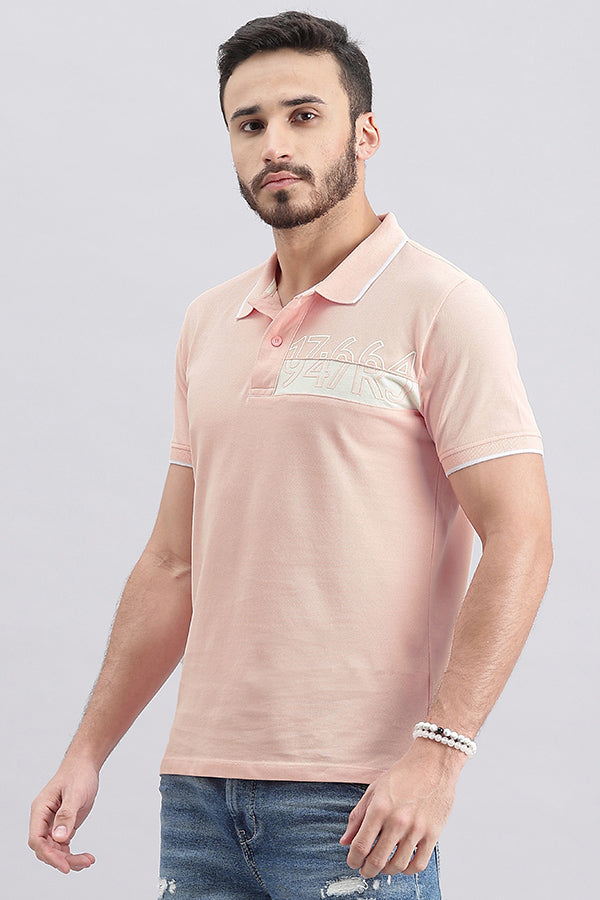 Baby Pink Half Sleeve Pique Polo Tee (Polo Neck H/Slv Slim)