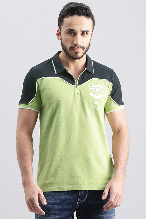 Lt Moss Half Sleeve Pique Polo Tee (Polo Neck H/Slv Slim)
