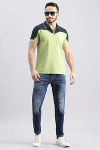 Lt Moss Half Sleeve Pique Polo Tee (Polo Neck H/Slv Slim)