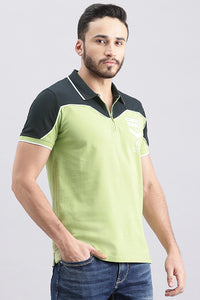 Lt Moss Half Sleeve Pique Polo Tee (Polo Neck H/Slv Slim)