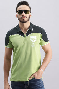 Lt Moss Half Sleeve Pique Polo Tee (Polo Neck H/Slv Slim)