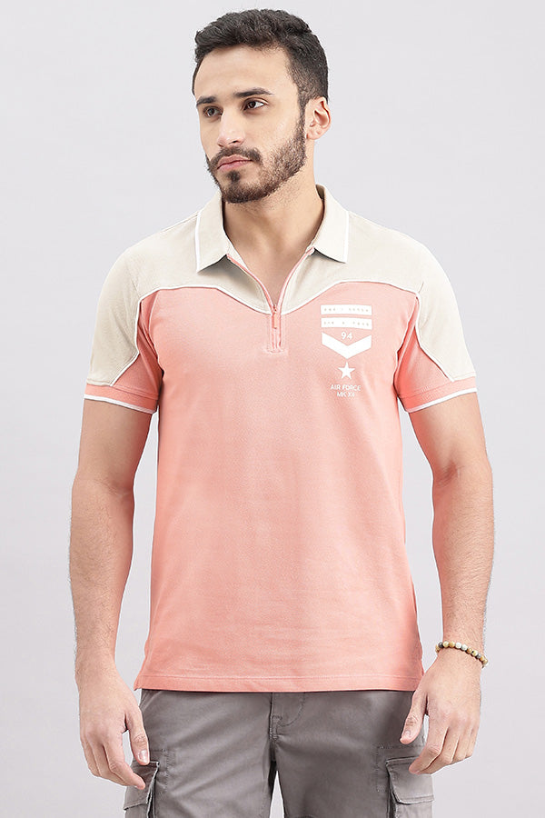 Pink Half Sleeve Pique Polo Tee (Polo Neck H/Slv Slim)