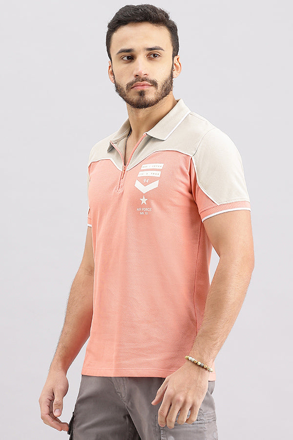 Pink Half Sleeve Pique Polo Tee (Polo Neck H/Slv Slim)