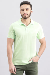 Patina Green Half Sleeve Pique Polo Tee (Polo Neck H/Slv Slim)