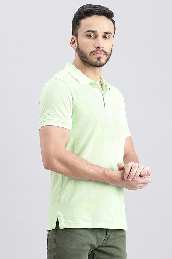 Patina Green Half Sleeve Pique Polo Tee (Polo Neck H/Slv Slim)