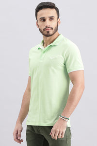 Patina Green Half Sleeve Pique Polo Tee (Polo Neck H/Slv Slim)