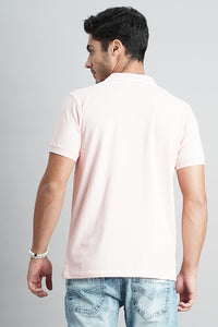 Baby Pink Half Sleeve Pique Polo Tee (Polo Neck H/Slv Slim)