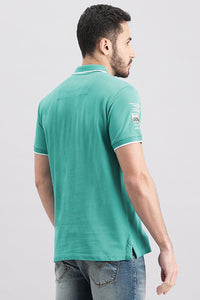 Lake Blue Half Sleeve Pique Polo Tee (Polo Neck H/Slv Slim)