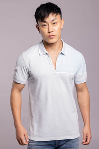 Baby Blue Half Sleeves Pique Polo Tee