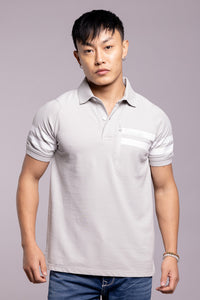 Lt Grey Half Sleeves Pique Polo Tee