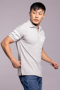 Lt Grey Half Sleeves Pique Polo Tee