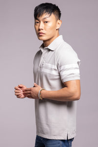 Lt Grey Half Sleeves Pique Polo Tee