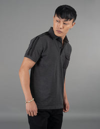Dk Grey Half Sleeves Pique Polo Tee