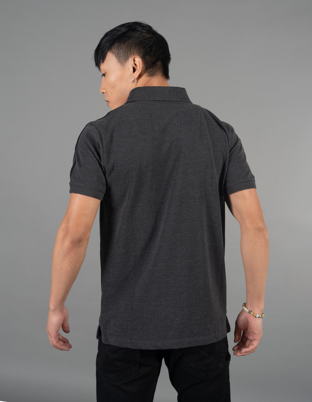 Dk Grey Half Sleeves Pique Polo Tee