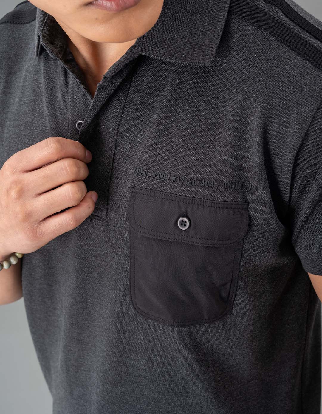 Dk Grey Half Sleeves Pique Polo Tee