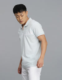 Lt Sky Blue Half Sleeves Pique Polo Tee