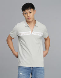 Lt Grey Half Sleeves Pique Polo Tee