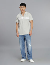 Lt Grey Half Sleeves Pique Polo Tee