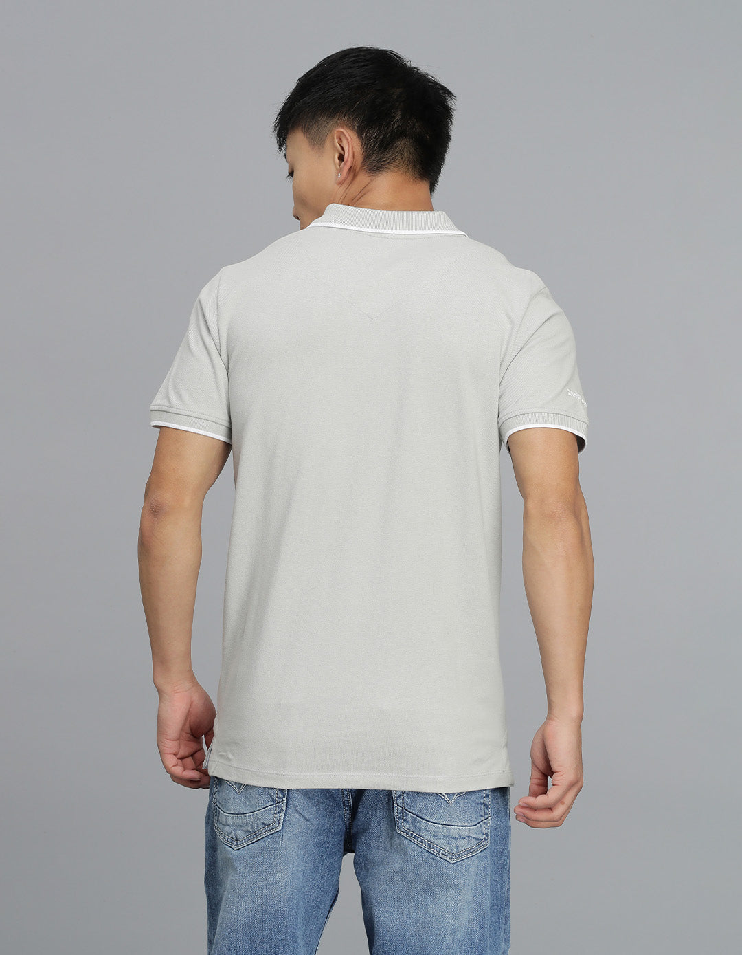 Lt Grey Half Sleeves Pique Polo Tee