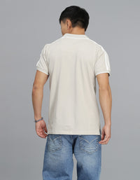 Light Beige Half Sleeves Pique Polo Tee