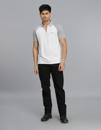 Light Grey Half Sleeves Pique Polo Tee