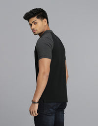 Black Half Sleeves Pique Polo Tee