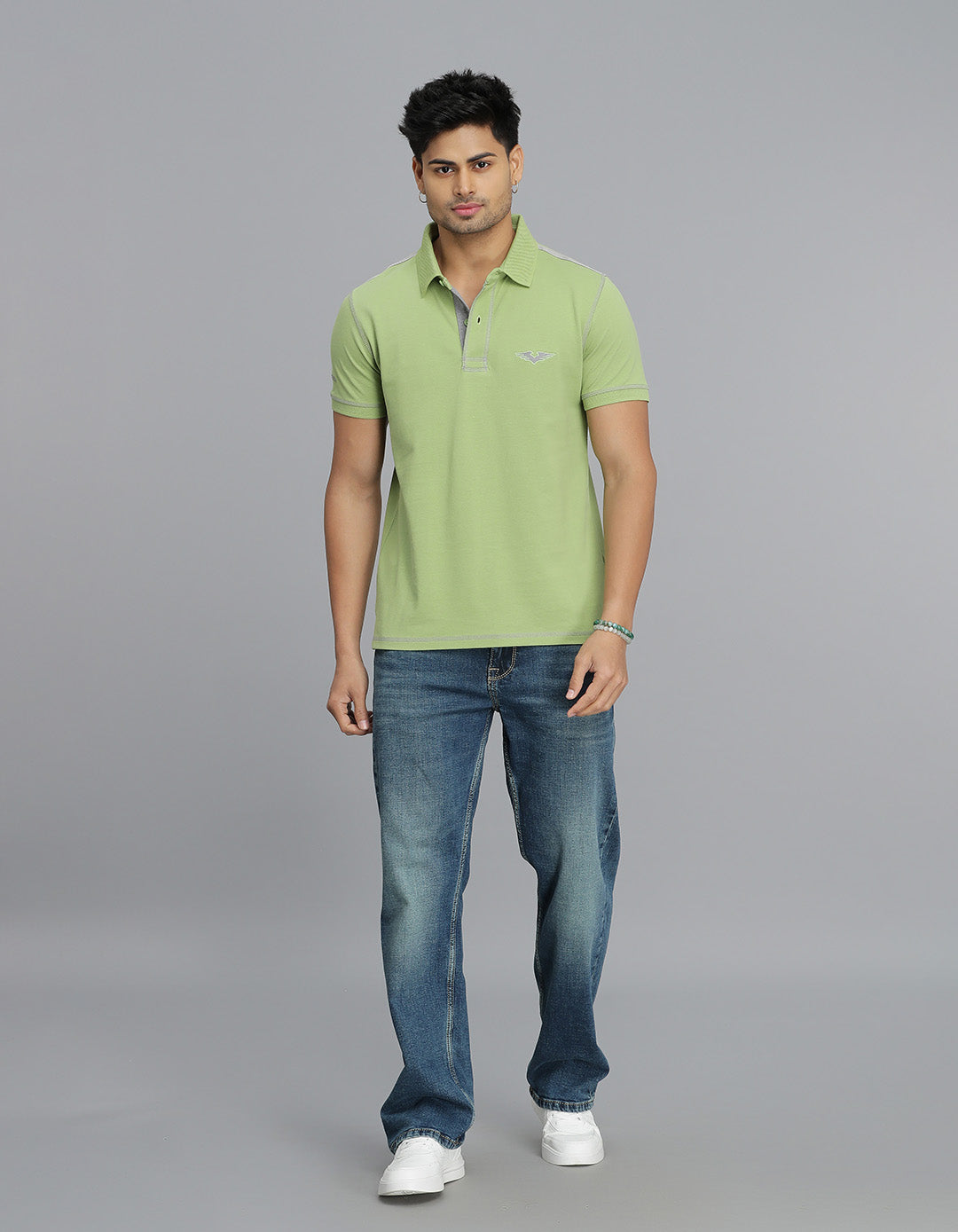 Lt Green Half Sleeves Pique Polo Tee