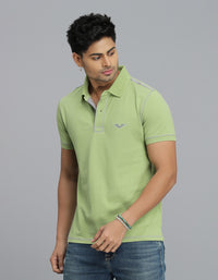 Light Green Half Sleeves Pique Polo Tee