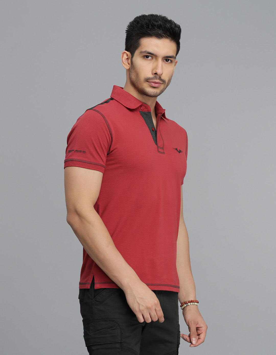 Brick Red Half Sleeves Pique Polo Tee