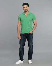 Green Half Sleeves Pique Polo Tee