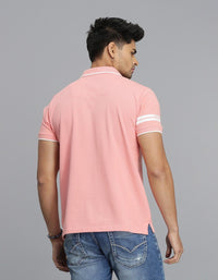 Pink Half Sleeves Pique Polo Tee