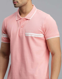 Pink Half Sleeves Pique Polo Tee