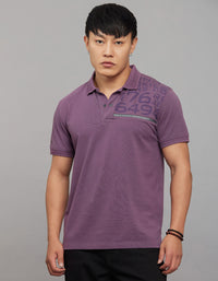 Vintage Violet Half Sleeves Pique Polo Tee