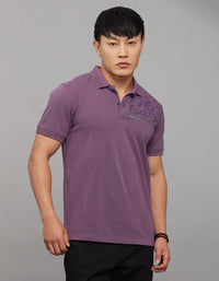 Vintage Violet Half Sleeves Pique Polo Tee