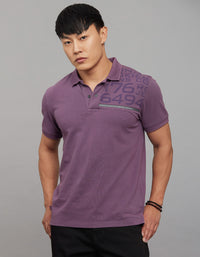 Vintage Violet Half Sleeves Pique Polo Tee