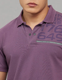 Vintage Violet Half Sleeves Pique Polo Tee