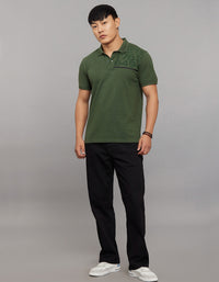 Green Half Sleeves Pique Polo Tee