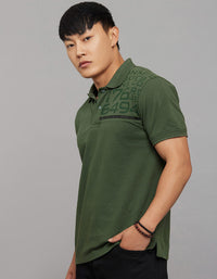 Green Half Sleeves Pique Polo Tee