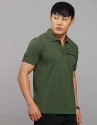 Green Half Sleeves Pique Polo Tee