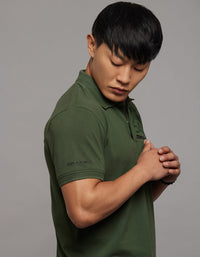 Green Half Sleeves Pique Polo Tee