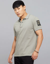 Cement Half Sleeves Pique Polo Tee