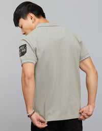 Cement Half Sleeves Pique Polo Tee
