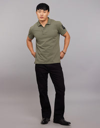 Light Olive Half Sleeves Pique Polo Tee