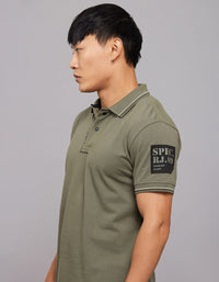 Light Olive Half Sleeves Pique Polo Tee
