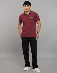 Maroon Half Sleeves Pique Polo Tee
