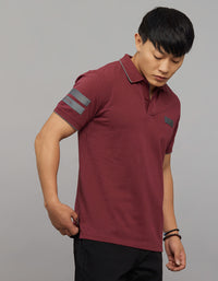 Maroon Half Sleeves Pique Polo Tee